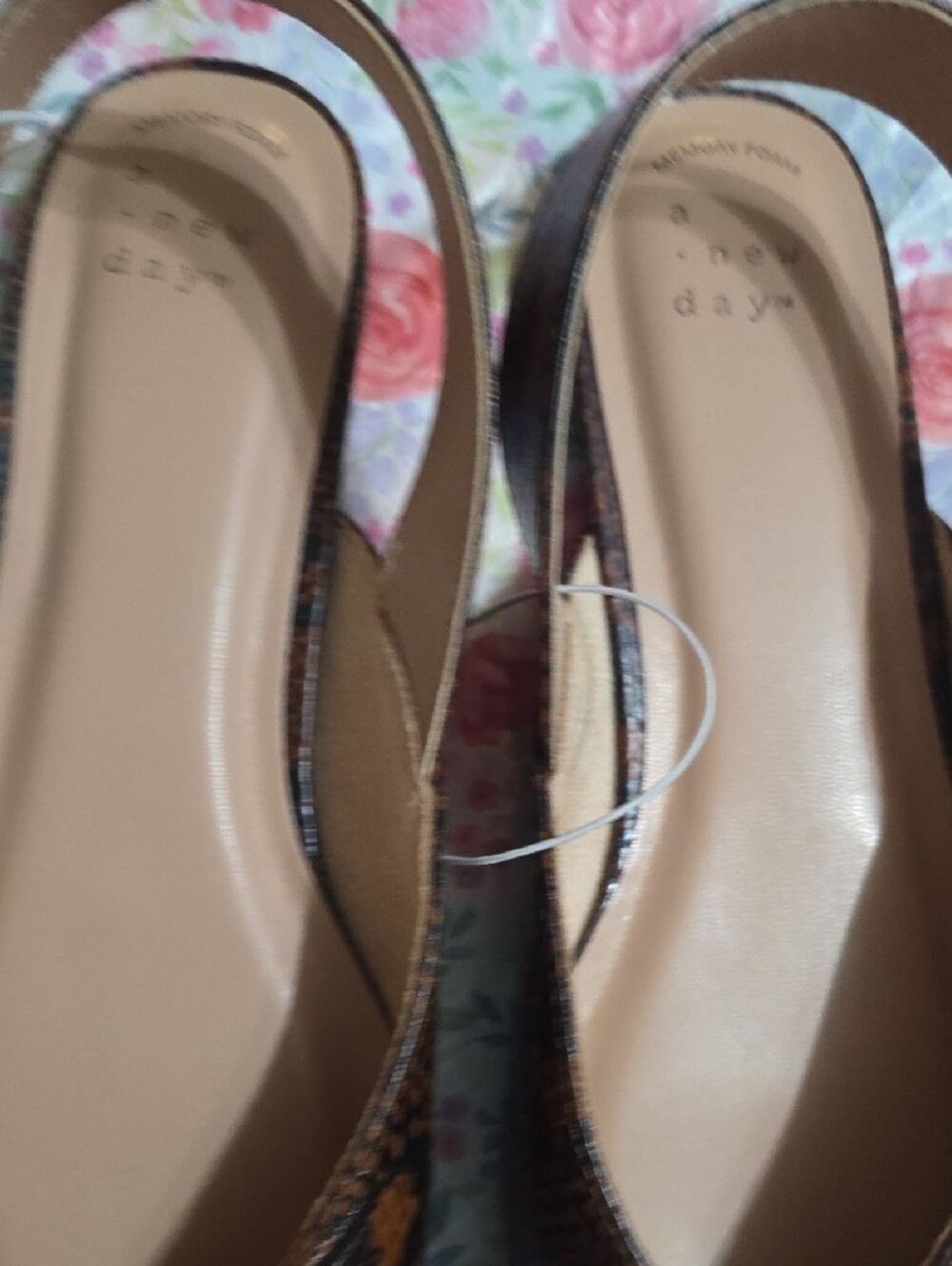a new day Brown Snakeskin Pointed Slingback Flats - Picture 4 of 7